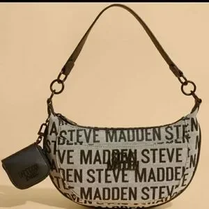 Steve Madden ロゴ ポーチ付き サッチェル クロスボディ Steve Madden Bmelodie Floral Logo Bone Combo Crossbody Bag